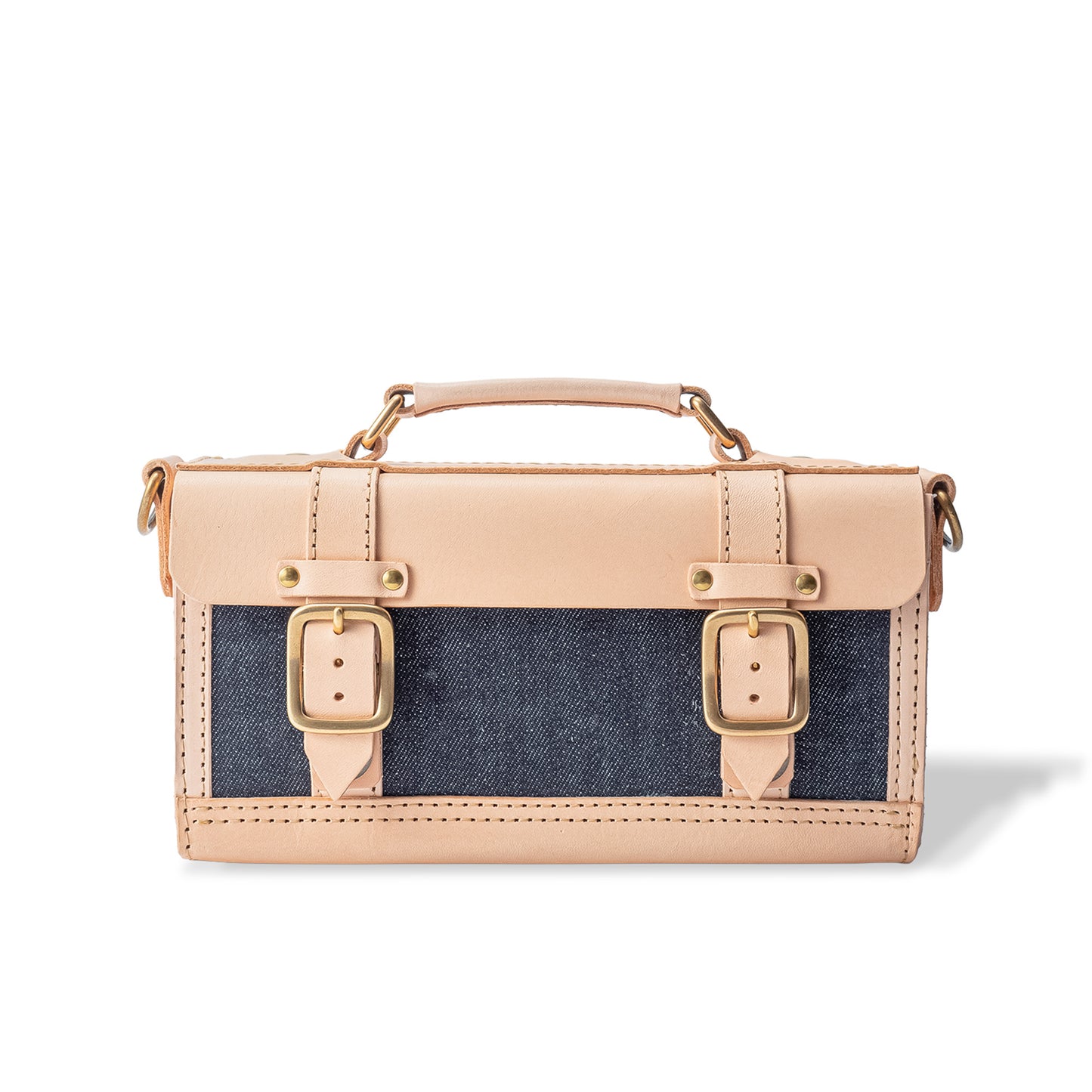 【ALT】  
Roavan（ローバン） RASWING（ラスウィング） Ambrelle（アンブレル） ウェストバッグ・ウェストポーチ。両手が自由になり、散歩や街歩きにちょうどいいサイズ。長財布やスマホを収納できる実用的な2WAY仕様。国産素材の栃木レザーと倉敷デニムを使用し、横長のスマートなデザイン。使うたびに愛着が深まり、艶や色が変化して育つ革バッグ。