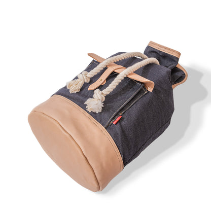 Roavan（ローバン） RASWING（ラスウィング） PORTAL（ポータル） ボンサックLサイズ。栃木レザーと倉敷デニムを使用した大型バッグ。旅行や持ち運び用途に適した容量と構造。