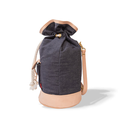 Roavan（ローバン） RASWING（ラスウィング） PORTAL（ポータル） ボンサックLサイズ。栃木レザーと倉敷デニムを使用した大型バッグ。旅行や持ち運び用途に適した容量と構造。